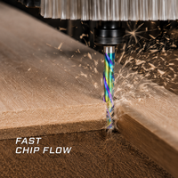 Viextro Fraise à ponceuse en carbure de tungstène monocoupe, revêtement DLC arc-en-ciel, HRC55, 3.175mm, pour usinage CNC, gravure, OEM/ODM
