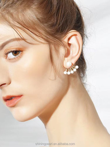 Orecchini a Perno <span class=keywords><strong>di</strong></span> Alta Qualità con Perle Naturali d'Acqua Dolce 5-6mm Bianche Rotonde/Ovali a Forma <span class=keywords><strong>di</strong></span> Ciambella per <span class=keywords><strong>Cercatori</strong></span> <span class=keywords><strong>di</strong></span> Tesori - Product Image 5