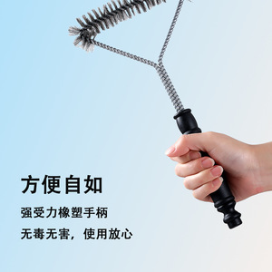 <b>Bbq</b> Wire Brush 12 Inch Steel Bristle PP Handle Durable Cleaning Brush For Grill Rack And Plate - Product Image 1