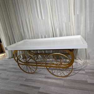 Étagère de présentation en métal pour bonbons du désert, décorations de mariage en plein air, design personnalisable, avec roulettes - Product Image 2