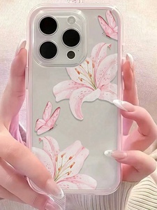 Custodia per cellulare con motivo floreale a farfalla per iPhone 17 16 15 Pro Max, 2 in 1, personalizzabile con stampa sui bordi, trasparente e antiurto - Product Image 5