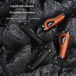 <span class=keywords><strong>Manopole</strong></span> per <span class=keywords><strong>Bicicletta</strong></span> in PU Liquido e Silicone, Ammortizzanti e Confortevoli, per Mountain Bike con Blocco, Modello 0325 - Product Image 2