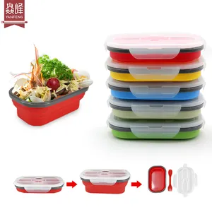 Benutzer definierte Schule Lunchbox mit Geschirr Set Easy Open Food Mittagessen Bento Box Großhandel Silikon Lunchboxen Kinder