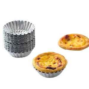 wholesale small muffin cake tray disposable aluminum egg tart cup mould disposable tart tray