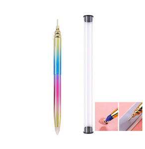 Crayon de cire rétractable double extrémité blanc et rose, outil de prélèvement de strass, stylo de prélèvement double face pour la peinture diamant et le nail art - Product Image 6