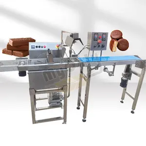 Máquina de mistura de derreter chocolate e transportador, moldes de refrigeração, túnel de chocolate enrober para venda