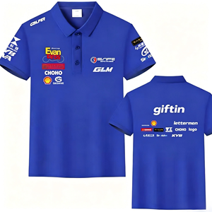 Polo de course vintage pour le sport automobile, graphisme sponsor personnalisé par sublimation, haut léger et respirant pour la course professionnelle - Product Image 2