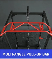 Rack de musculation professionnel robuste avec cage à squats, système de tirage vertical et système de poulies pour équipement de salle de sport