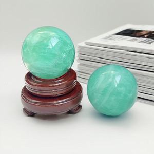 Esfera de fluorita verde natural pulida, piedra semipreciosa, bola de cristal, piedra curativa Wicca, decoración Feng Shui para el hogar, meditación - Product Image 4