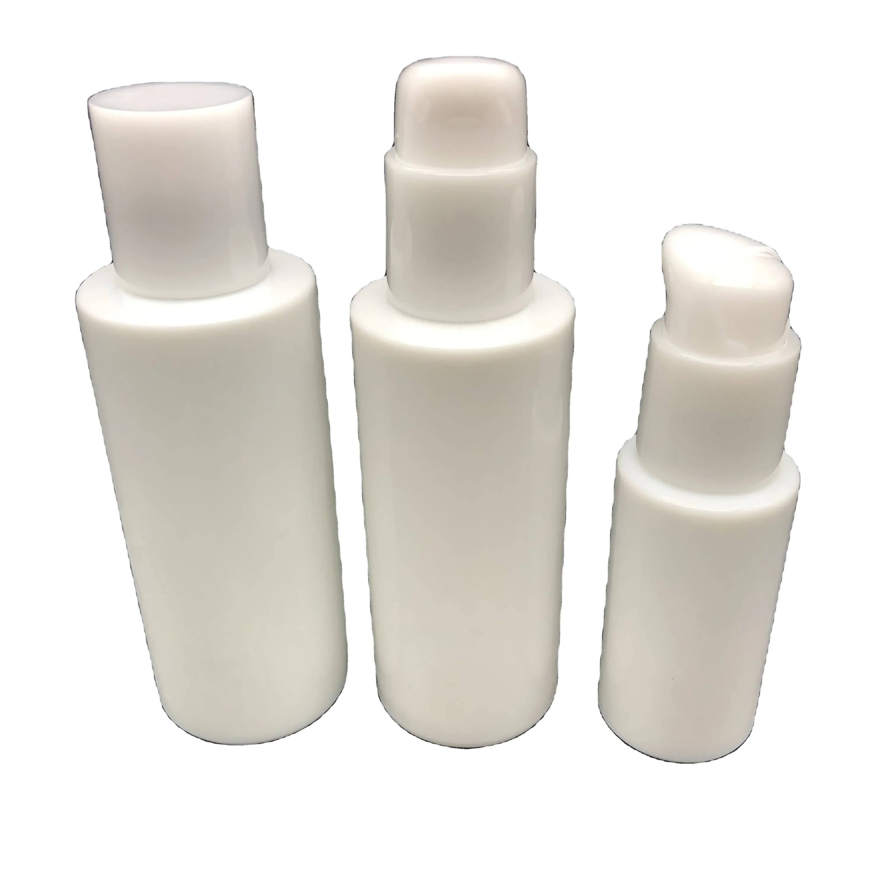 Оптовая продажа, Опаловая белая керамическая косметическая упаковка, стеклянная сывороточная бутылка для ухода за кожей с насосом