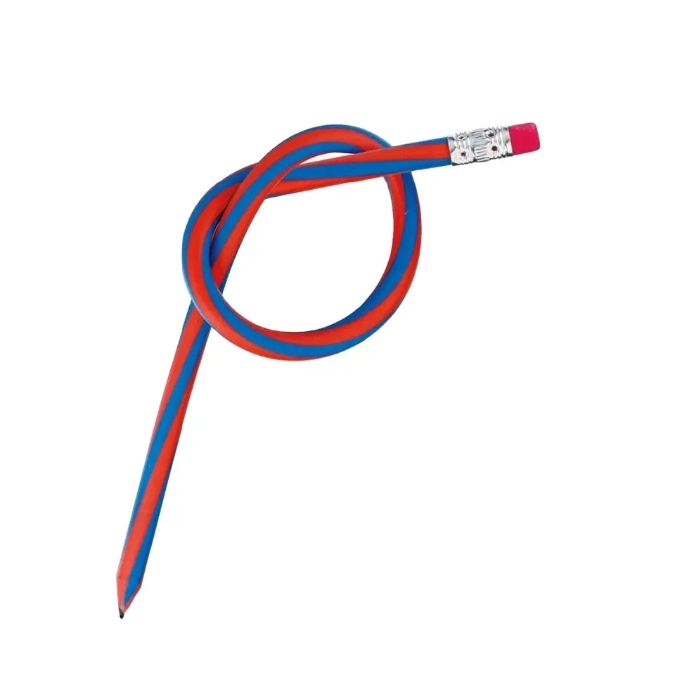ロゴ印刷を促進する広告用の消しゴム付きのノベルティデザインの柔軟なツイスト可能な鉛筆の異なる色