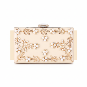 Pochette de soirée en résine dorée scintillante avec motif bonbon pour la mode féminine, les fêtes, les mariages et les occasions festives, en provenance d'Inde - Product Image 1