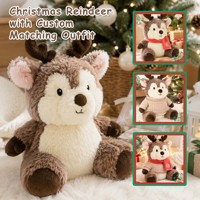 Peluche personnalisée de renne de Noël assis, jouet en peluche doux, décoration de vacances, cadeau, fabricant OEM ODM
