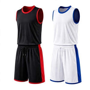 Ensemble de maillot de basket-ball unisexe, débardeur sans manches avec short à cordon de serrage, vêtements de sport en polyester à séchage rapide et évacuation de l'humidité - Product Image 2