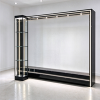 Présentoirs optiques pour lunettes, panneau mural à cadre noir, étagère éclairée, base tour en verre, autoportant, CE ETL pour magasin d'optique