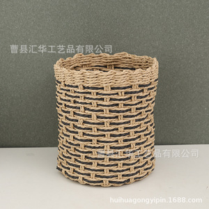 Cesta de almacenamiento tejida a mano para artículos diversos y cosméticos; cesta para ropa sucia - Product Image 4