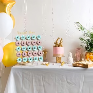 Soporte de exhibición de pared de donas de acrílico transparente personalizado, ecológico y portátil para decoración de tienda de bodas o restaurante, venta al por mayor - Product Image 3