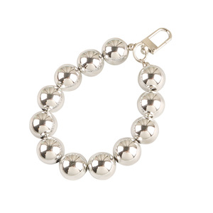 Nuevo llavero redondo, cuentas de Metal creativas, cadena de imitación transparente, llave de coche, accesorios para bolso de mujer - Product Image 5