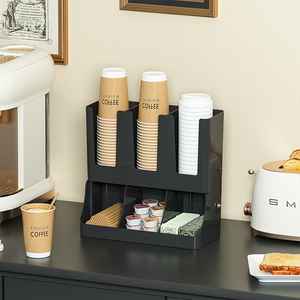 Organisateur de gobelets jetables WANUO pour restaurant, organisateur de bar à café à 2 niveaux, porte-gobelets pour gobelets jetables - Product Image 2