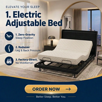 Cadre de lit électrique réglable intelligent et moderne en fer, avec moteur OKIN allemand et télécommande, pour chambre d'hôtel