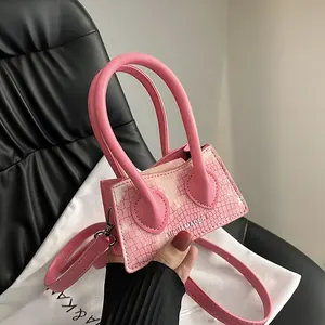 2022 Fashion Stone PU Lady Handbags Cross Shoulder Belt Young Girl Small Jelly Bags Mini Bag for Women Handbag