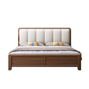 Cadre de lit double king size en bois massif de conception européenne moderne, résistant à l'eau, pour hôtel, appartement, ensembles de chambre à coucher - Product Image 5