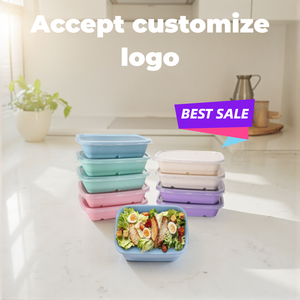 Lonchera de Fábrica con 1 Compartimento, Apta para <span class=keywords><strong>Microondas</strong></span> y Lavavajillas, Libre de BPA, Reutilizable y Apilable, Recipientes para Preparación de Comidas - Product Image 1