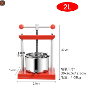Presseur pour fruits et légumes 2L 6L Presse à lait pour enlever l'humidité Presse à noix de coco Presse à filtre <span class=keywords><strong>Broyeur</strong></span> à cidre de fruits - Product Image 3