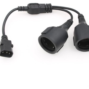 Cable de extensión C14 a Schuko con 2 tomas de 16A, PVC, IEC hembra, CEE macho - Product Image 4