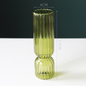 Vases en verre nordique couleur ambre marron Transparent Vase à fleurs pour la maison décoration avec Vase et cadeau - Product Image 5