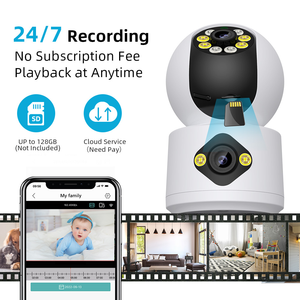 Lensa ganda kamera <span class=keywords><strong>IP</strong></span> <span class=keywords><strong>WiFi</strong></span> 4MP layar Monitor bayi pelacakan otomatis deteksi manusia Ai 360 PTZ kamera pelindung keamanan pintar - Product Image 6