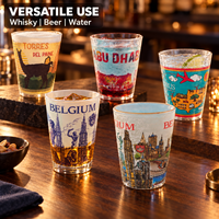 Fabricants de verres souvenirs transparents vierges en métal, petits, pour vin, whisky, bière, avec impression personnalisée au design belge