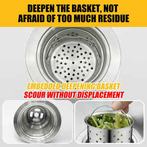 Высокое качество нержавеющая сталь кухонная раковина слив <span class=keywords><strong>4</strong></span>,45 дюймов Универсальный Нержавеющая сталь кухонная раковина сливной фильтр - Product Image 2