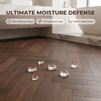 Parquet en chêne russe contrecollé 14 mm, style noyer noir, placage 1,2 mm, multicouche, chevrons, qualité extérieure, système clic