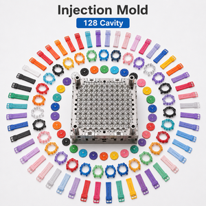 custom Multi-Cavity double color Mold <b>watch</b> <b>strap</b> two shot mould plastic product Overmolding smart <b>watch</b> injection mold - Product Image 5
