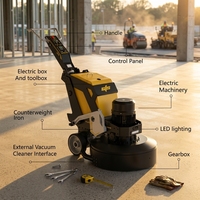 Machine à poncer les sols en béton CFS-688 haute efficacité, utilisation sèche et humide, polisseuse pour terrazzo et marbre, pour chantier de construction