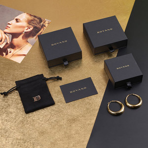 Recyclable Luxury Velvet <strong>Ring</strong> Boxes with Sponge Liner Matt Lamination Embossing for Jewelry Drawer Packaging Jewellery <strong>Storage</strong> - Product Image 4