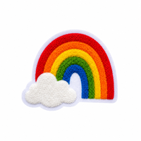 Patch brodé personnalisé arc-en-ciel (en feutre) avec logo, prix d'usine, badge 3D en chenille pour sac à dos