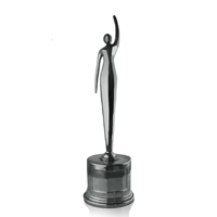 Logo personnalisé de haute qualité, coupe de trophée en métal argenté, souvenirs de sculpture en métal