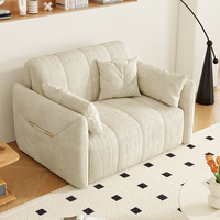 Canapé-Lit d'Angle Électrique Intelligent en Tissu, Relax Inclinable Moderne et Doux, Pliable et Convertible, avec Structure en Bois Massif, pour Hôtel