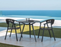Ensemble table et chaise de salle à manger carrées modernes en aluminium chaises de table de bistro de patio ensembles de bar d'extérieur ensemble de chaises d'extérieur