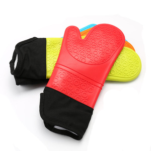 Mitons de cuisson isolés en Silicone, Extra-longs, double doublure, <span class=keywords><strong>pour</strong></span> <span class=keywords><strong>four</strong></span> à micro-ondes, <span class=keywords><strong>pizza</strong></span>, avec fermeture, gants résistants à la chaleur - Product Image 1
