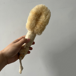 Brosse <span class=keywords><strong>de</strong></span> massage exfoliante pour le bain, vente chaude, brosse corporelle en sisal naturel végétalien avec poignée en <span class=keywords><strong>cordon</strong></span> - Product Image 5