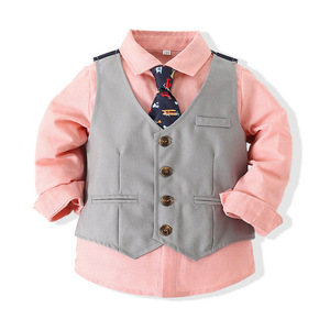 Ropa para Recién Nacidos, Trajes Formales con Chaleco y Camisa, Trajes para Bebés, Conjuntos de Pantalones de Caballero, Venta al por Mayor - Product Image 2