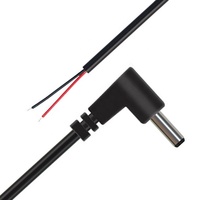 Cable Pigtail Industrial de Cobre PVC con Conector DC de 90 Grados (5.5x2.1mm, 5.5x2.5mm, 1.35x3.5mm) a Extremo Abierto