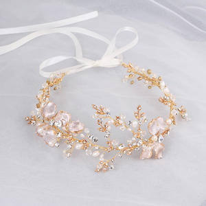 Serre-tête fleuri en strass pour femme, accessoire de cheveux pour fête d'anniversaire, guirlande de cheveux de mariée pour <span class=keywords><strong>mariage</strong></span> - Product Image 5