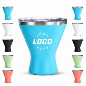 Custom logo Poolside Beach Patio Party Temperature Insulated Cocktail 10oz <b>Stainless</b> Steel Martini <b>Glass</b> Tumbler - Product Image 1