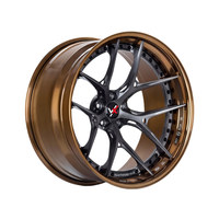 Jantes forgées 3 pièces S21-01, bord bronze, alliage léger, jantes de voiture personnalisées PCD ET 18-22 pouces pour BMW Mercedes Audi Tesla Lexus