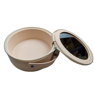 Elegante confezione cosmetica in pelle sintetica a griglia di diamanti rosa da donna borsa da viaggio portatile con cerniera - Product Image 6