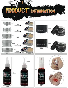 KHY, herramientas de maquillaje de película, Moq bajo, Kit de pintura corporal para cara de Halloween para efectos especiales, cera para cicatrices con maquillaje de acero inoxidable Sfx